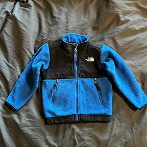 North face blue zip up fleece
